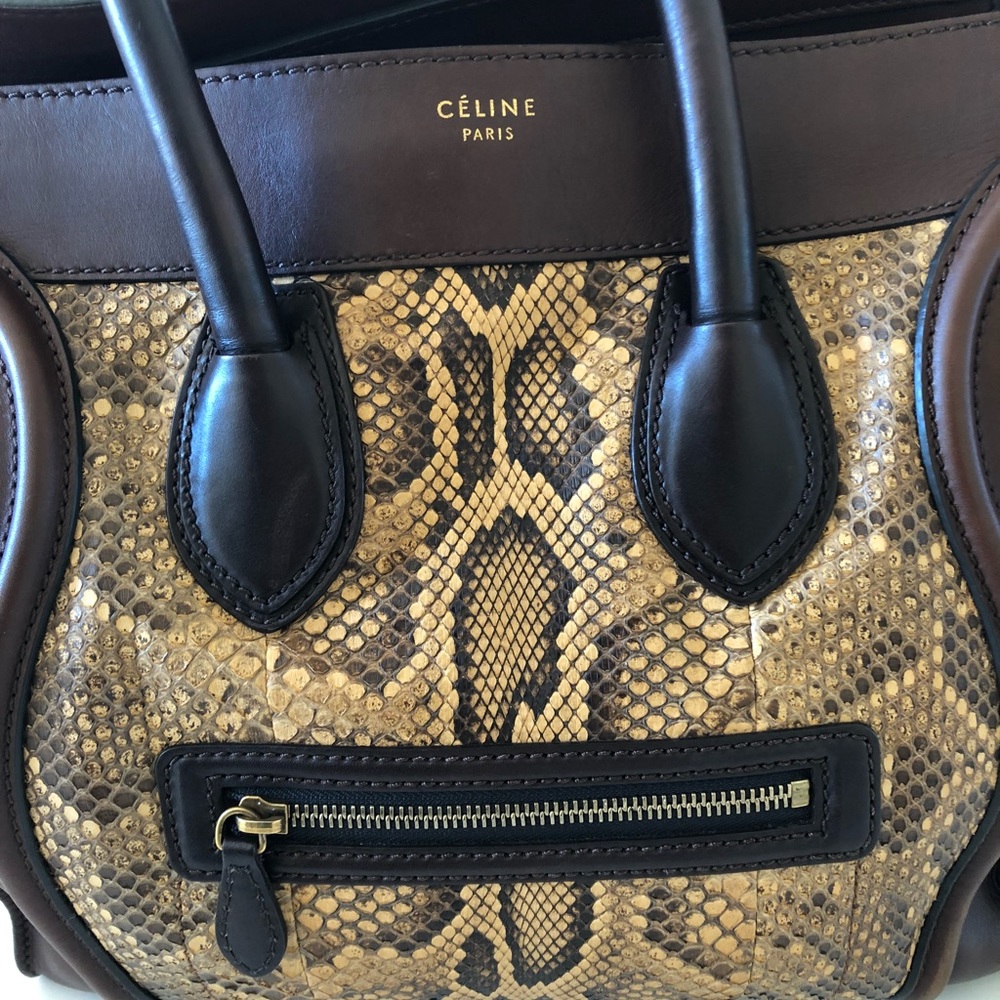 Celine Python Leather Luggage Tote - Picture 3 of 5
